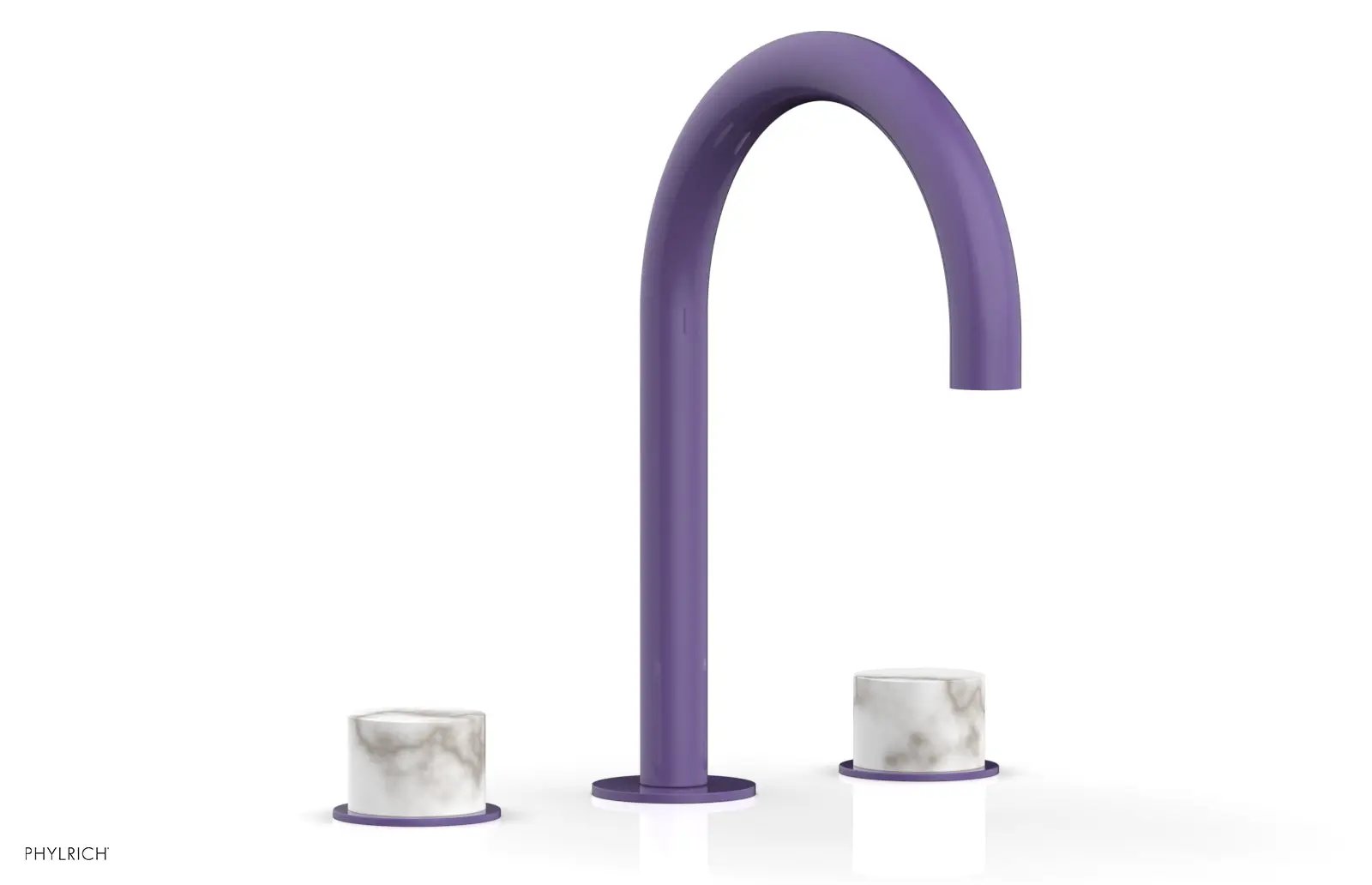 Phylrich BASIC II Widespread Faucet - White Marble Handles by Phylrich