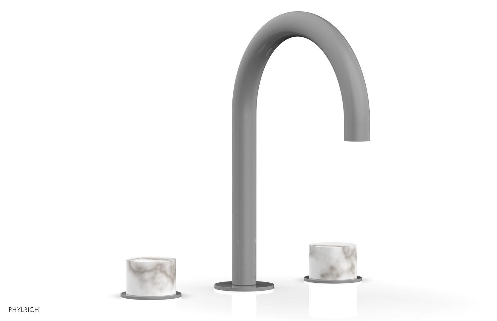 Phylrich BASIC II Widespread Faucet - White Marble Handles