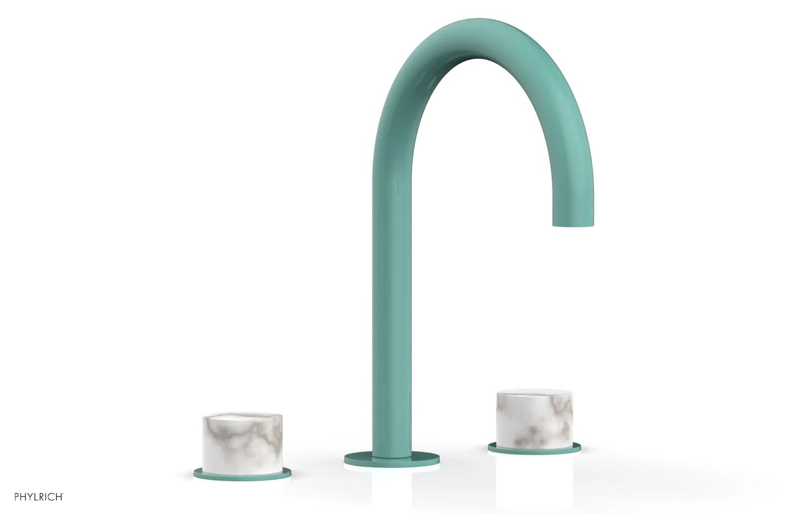 Phylrich BASIC II Widespread Faucet - White Marble Handles by Phylrich