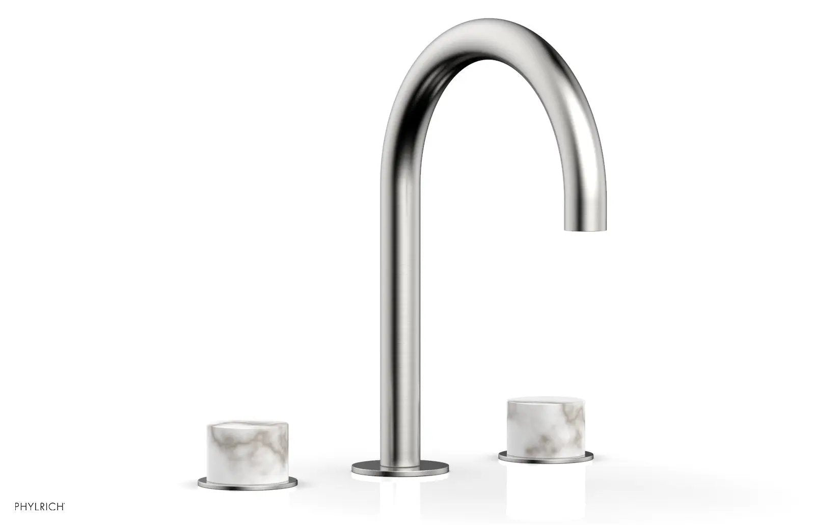 Phylrich BASIC II Widespread Faucet - White Marble Handles by Phylrich