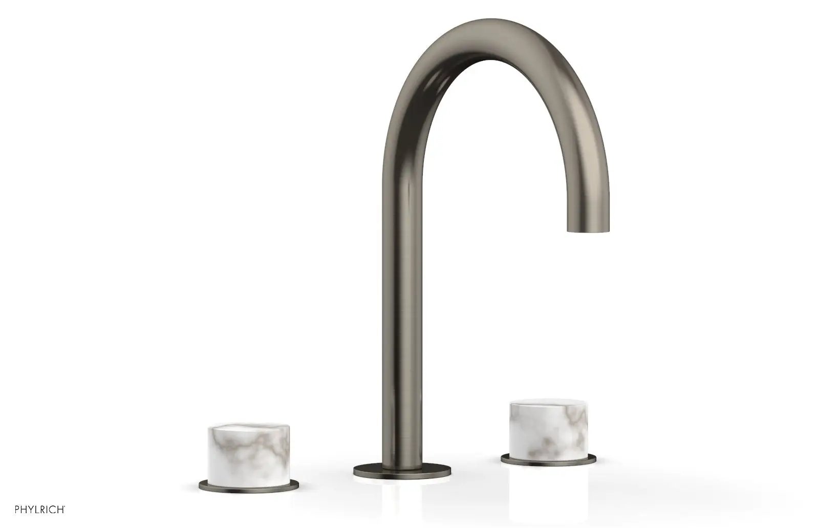 Phylrich BASIC II Widespread Faucet - White Marble Handles by Phylrich