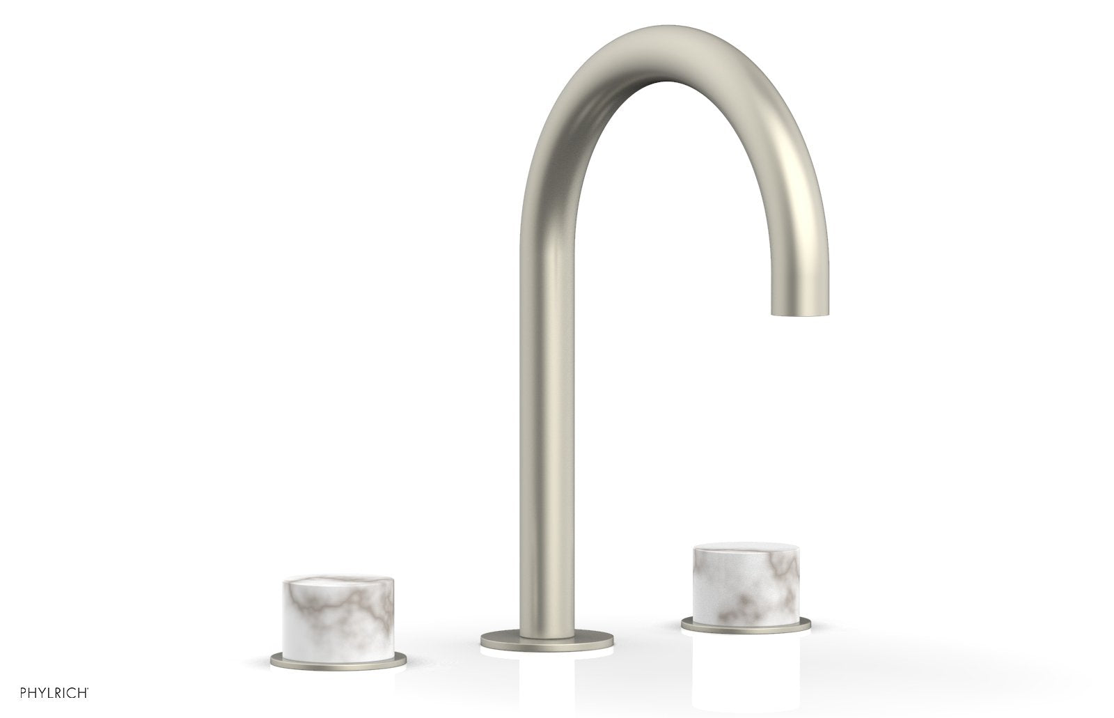 Phylrich BASIC II Widespread Faucet - White Marble Handles