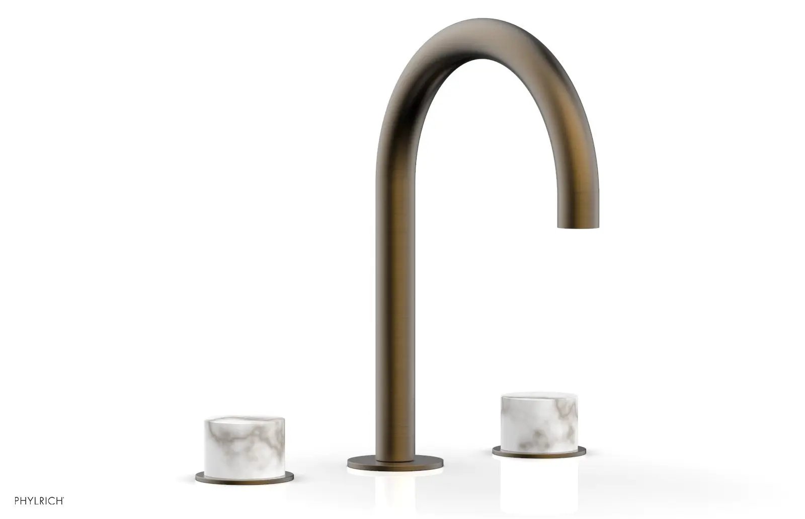 Phylrich BASIC II Widespread Faucet - White Marble Handles by Phylrich