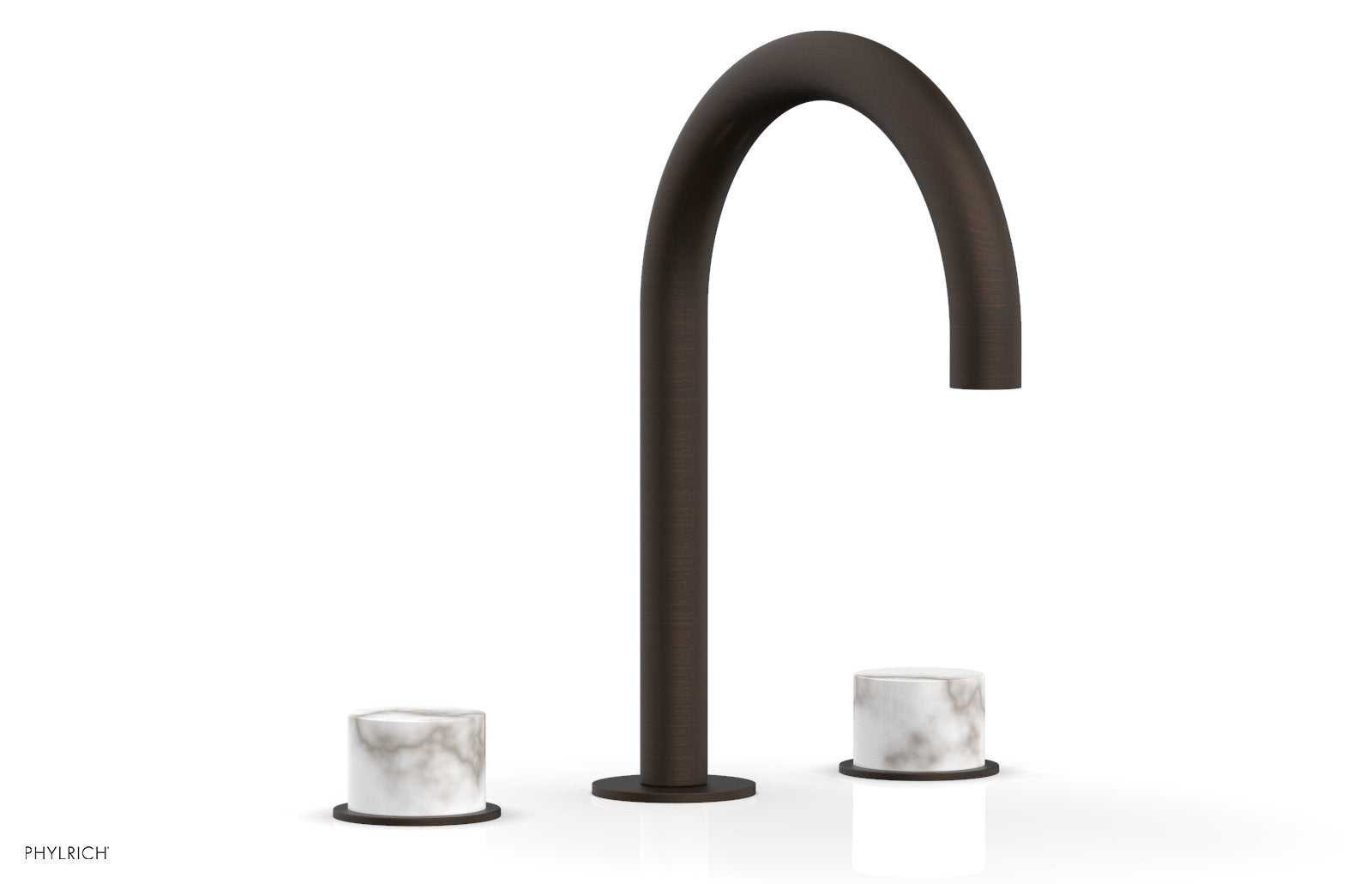 Phylrich BASIC II Widespread Faucet - White Marble Handles