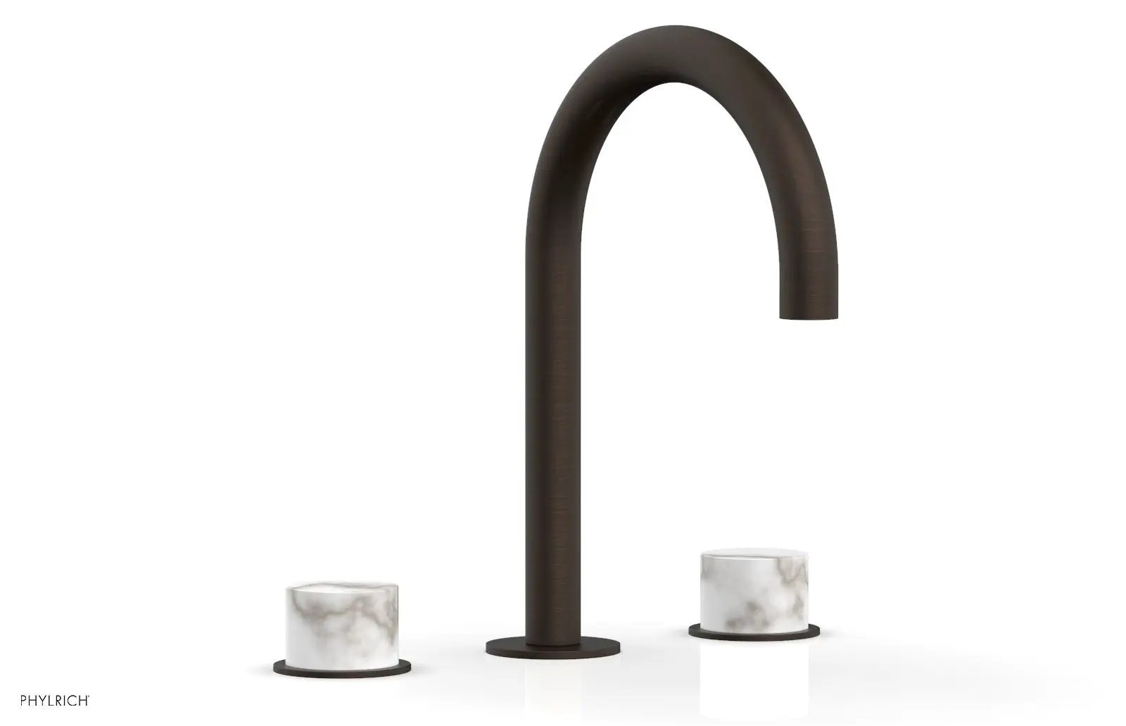 Phylrich BASIC II Widespread Faucet - White Marble Handles by Phylrich