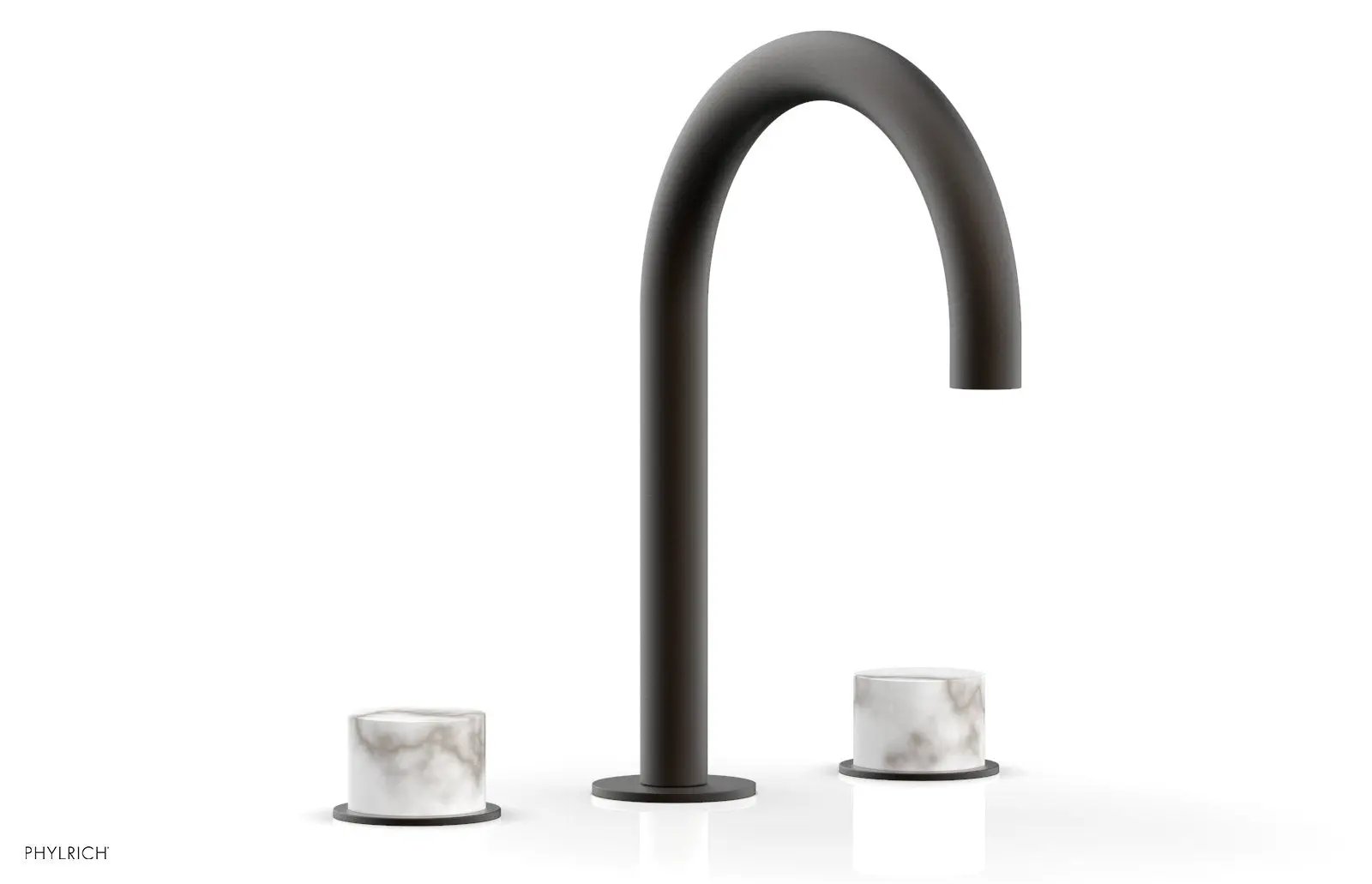 Phylrich BASIC II Widespread Faucet - White Marble Handles by Phylrich
