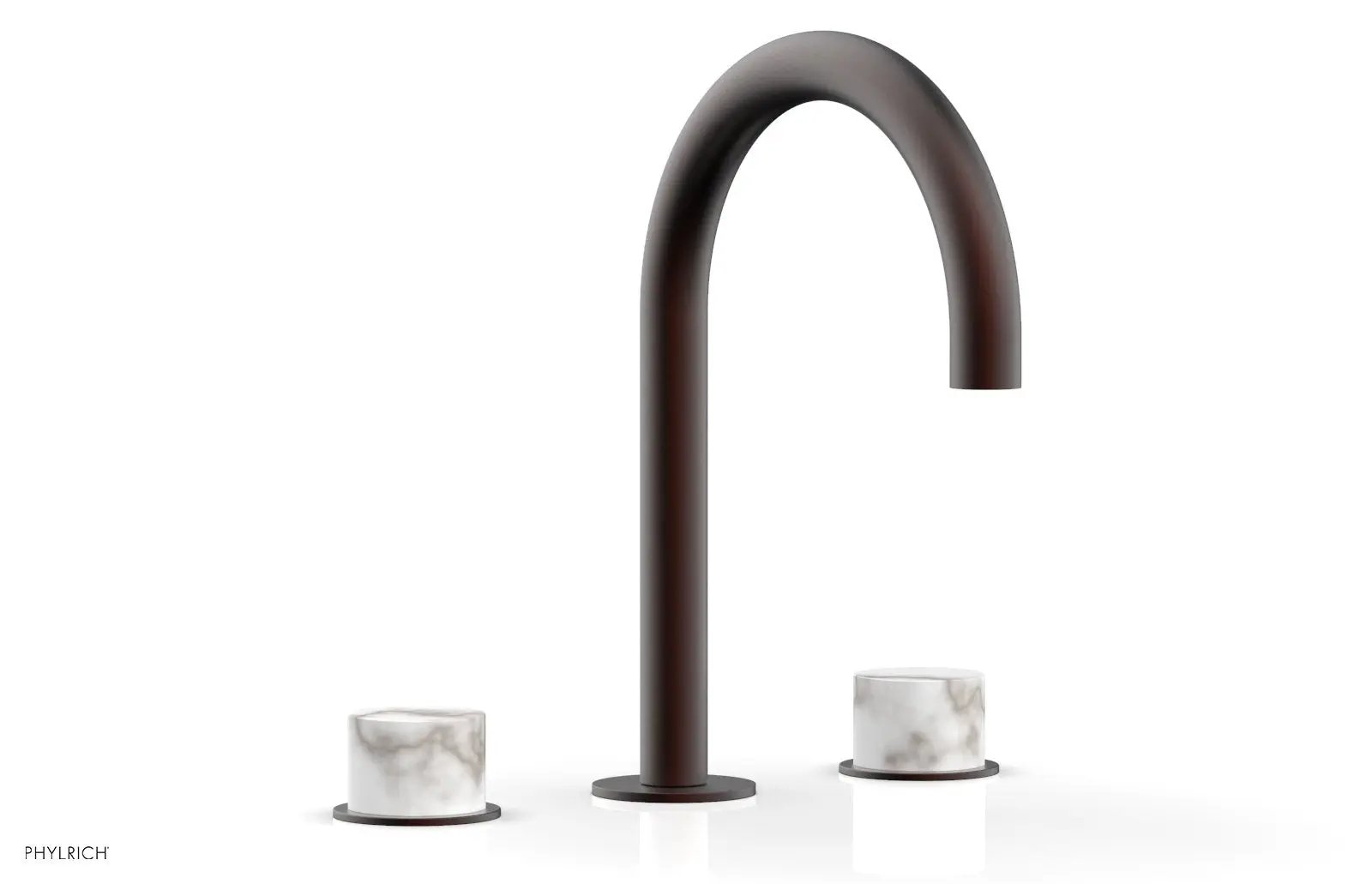 Phylrich BASIC II Widespread Faucet - White Marble Handles by Phylrich