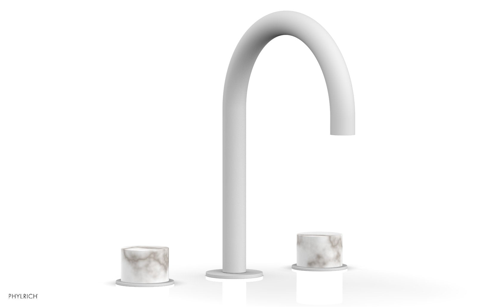 Phylrich BASIC II Widespread Faucet - White Marble Handles