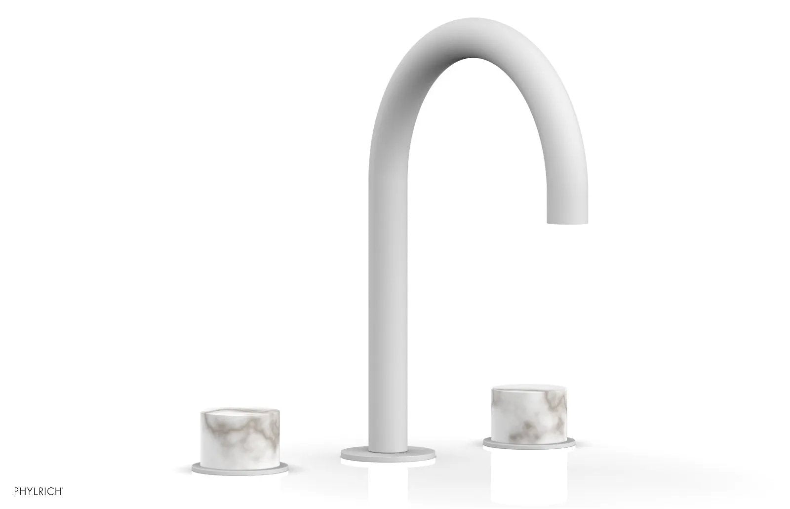Phylrich BASIC II Widespread Faucet - White Marble Handles by Phylrich