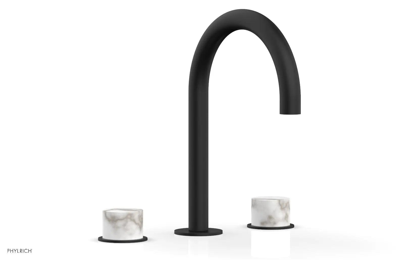 Phylrich BASIC II Widespread Faucet - White Marble Handles by Phylrich