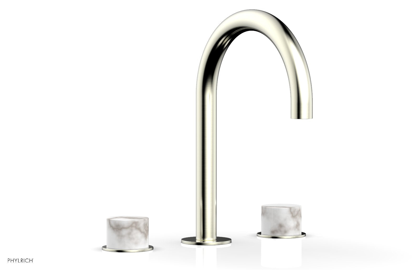 Phylrich BASIC II Widespread Faucet - White Marble Handles