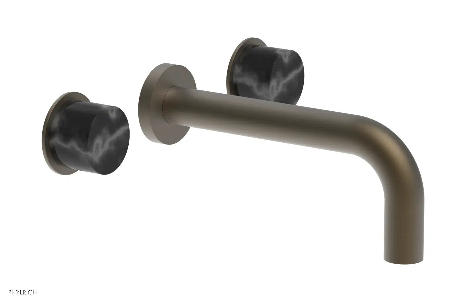 Phylrich BASIC II Wall Tub Set, Black Marble Handles by Phylrich