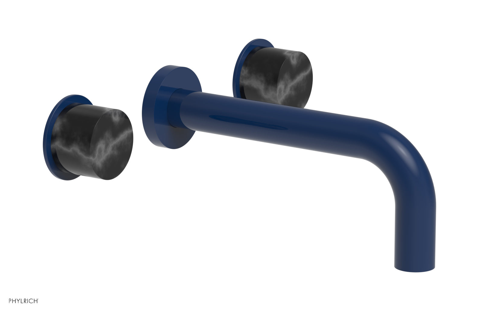 Phylrich BASIC II Wall Tub Set, Black Marble Handles