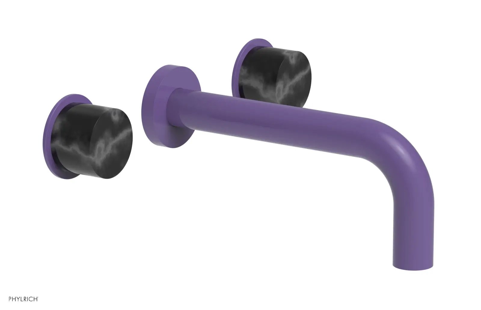 Phylrich BASIC II Wall Tub Set, Black Marble Handles by Phylrich