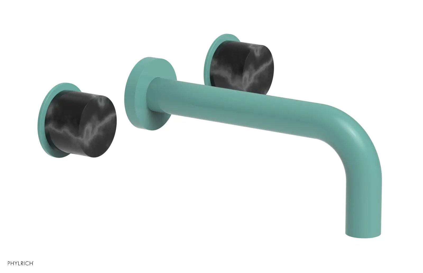 Phylrich BASIC II Wall Tub Set, Black Marble Handles by Phylrich