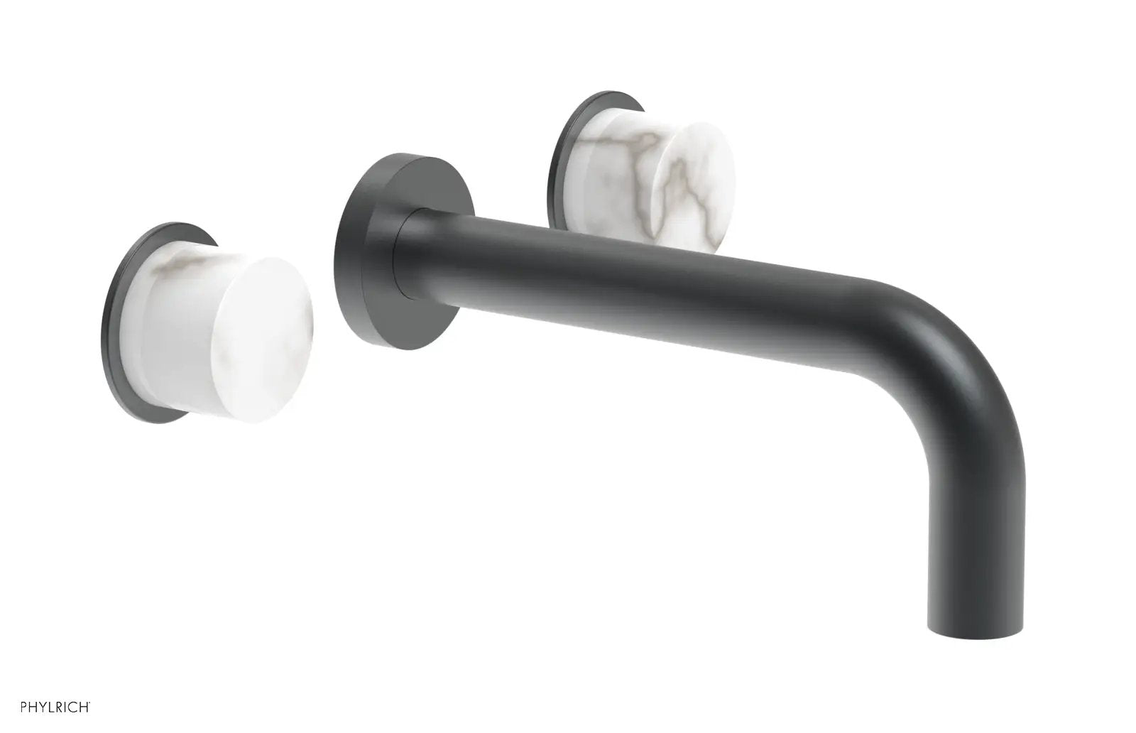 Phylrich BASIC II Wall Tub Set, White Marble Handles by Phylrich