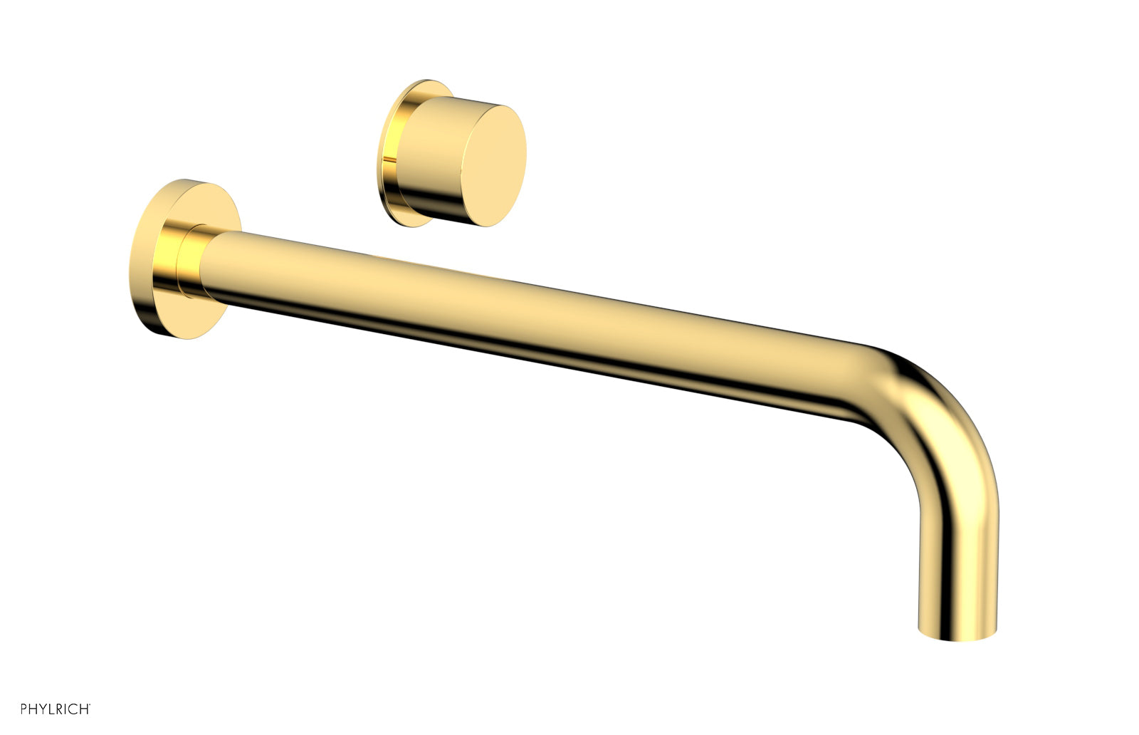 Phylrich Basic II 12" Single Handle Wall Lavatory Set - Smooth Handle