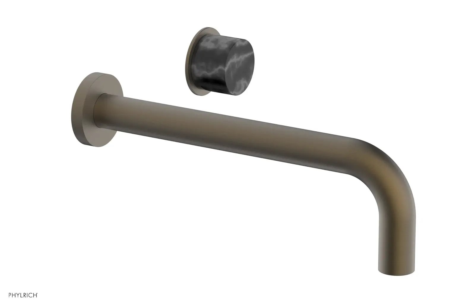 Phylrich Basic II 10" Single Handle Wall Lavatory Set - Black Marble Handle by Phylrich