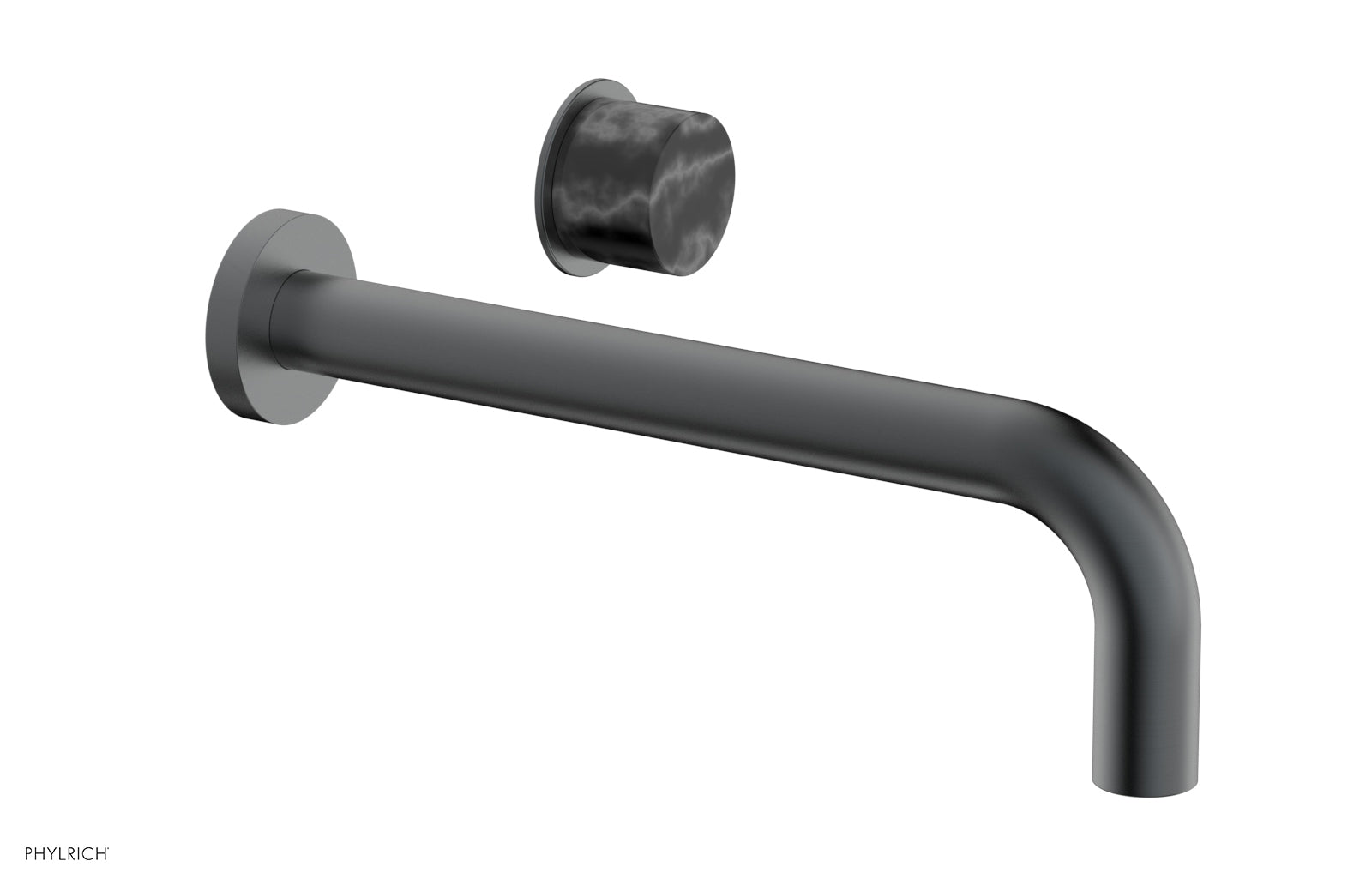 Phylrich Basic II 10" Single Handle Wall Lavatory Set - Black Marble Handle by Phylrich
