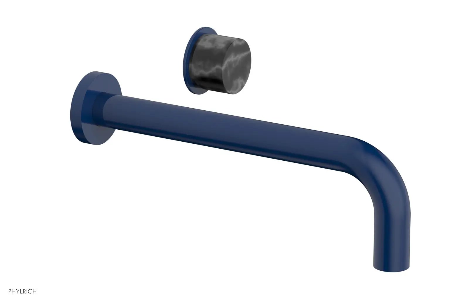 Phylrich Basic II 10" Single Handle Wall Lavatory Set - Black Marble Handle by Phylrich