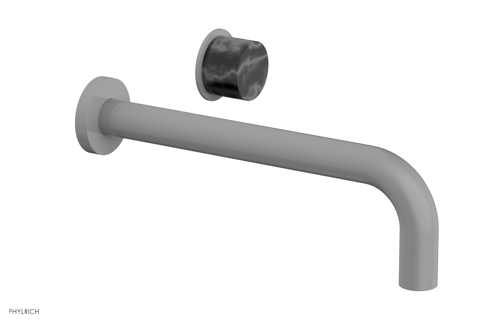 Phylrich Basic II 10" Single Handle Wall Lavatory Set - Black Marble Handle by Phylrich