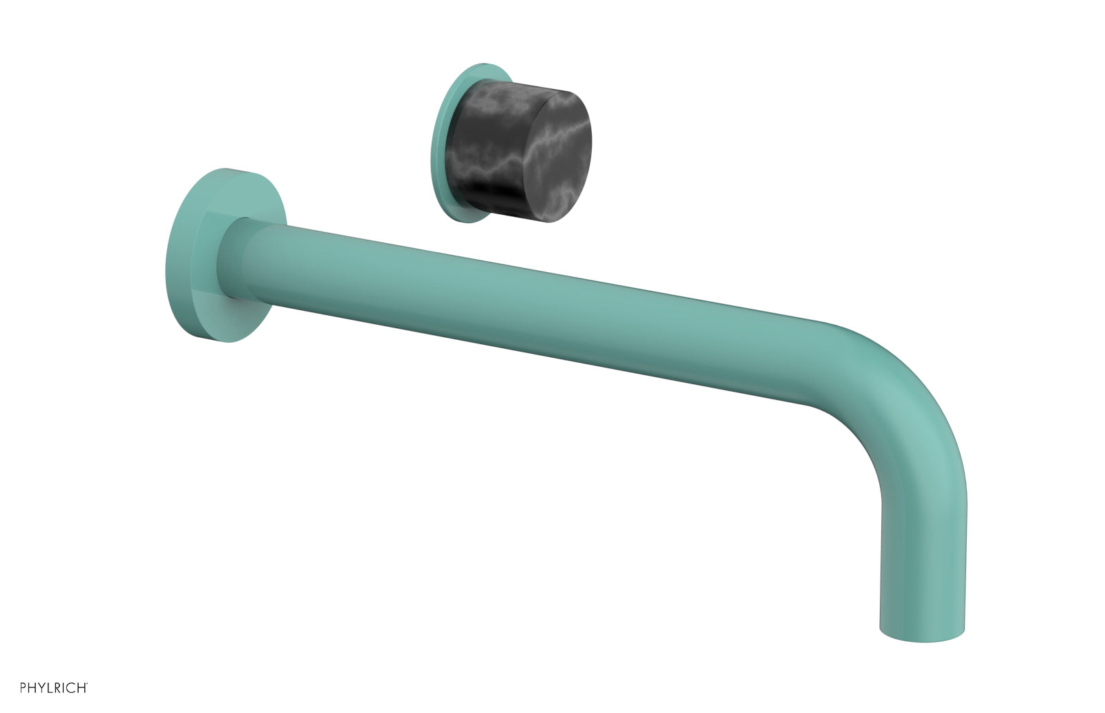 Phylrich Basic II 10" Single Handle Wall Lavatory Set - Black Marble Handle by Phylrich