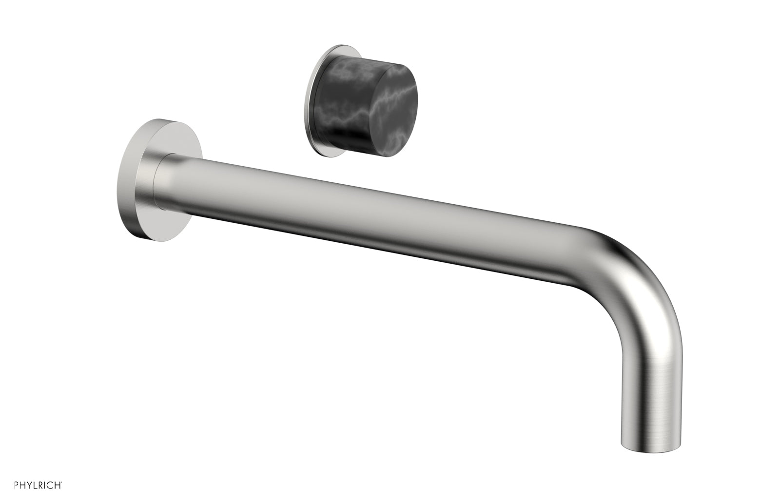 Phylrich Basic II 10" Single Handle Wall Lavatory Set - Black Marble Handle by Phylrich
