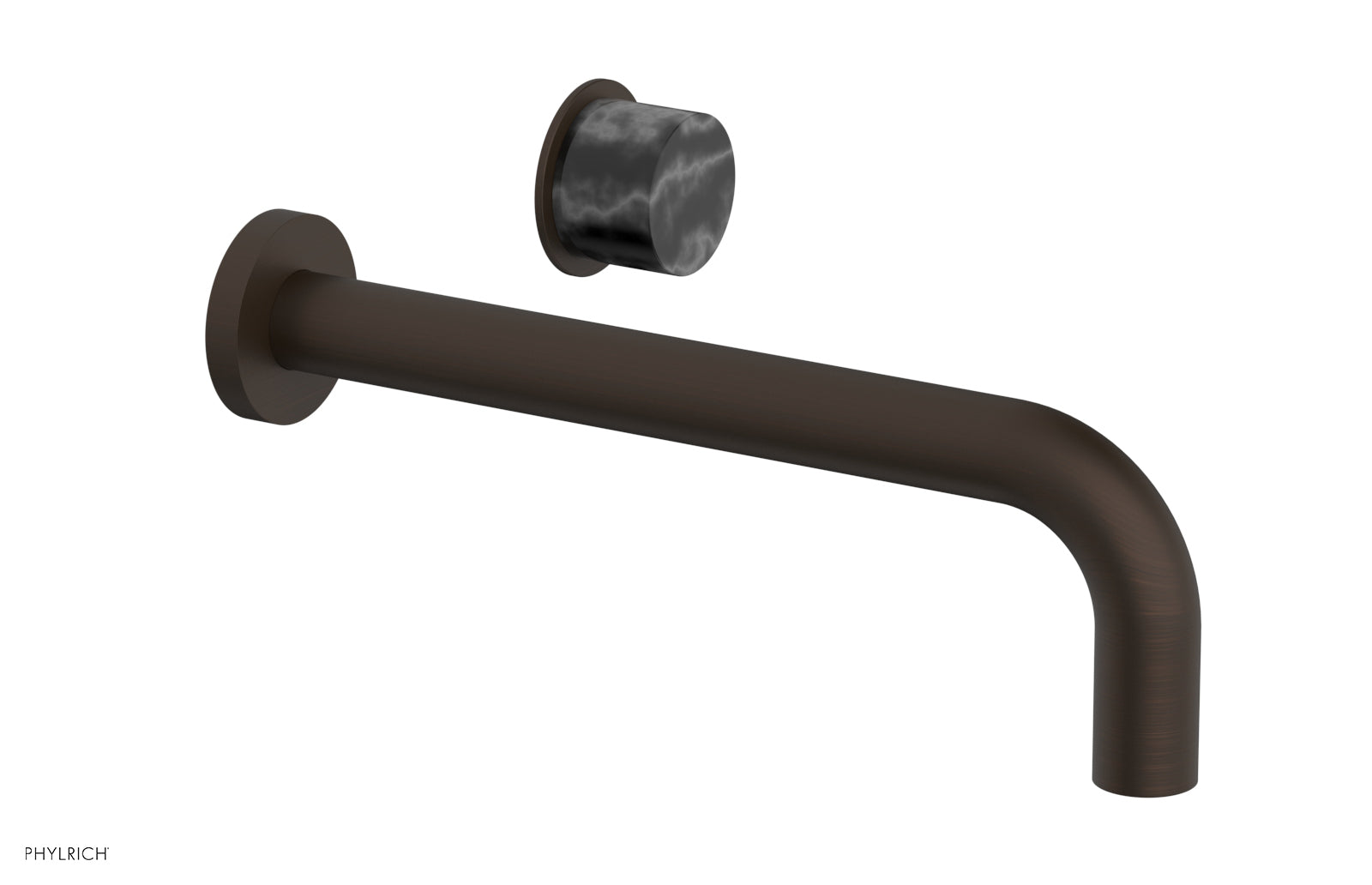 Phylrich Basic II 10" Single Handle Wall Lavatory Set - Black Marble Handle by Phylrich
