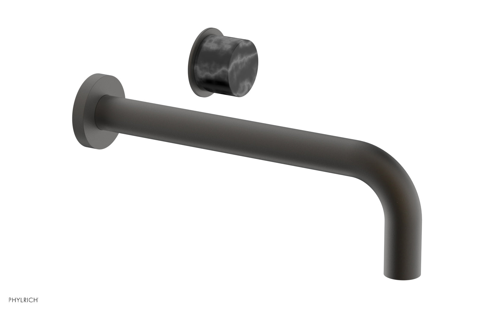 Phylrich Basic II 10" Single Handle Wall Lavatory Set - Black Marble Handle by Phylrich