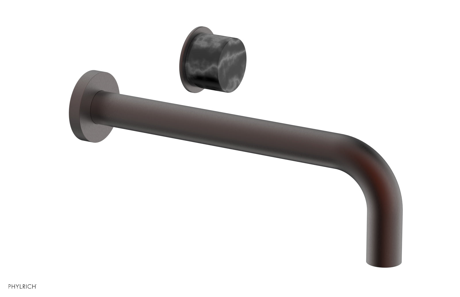 Phylrich Basic II 10" Single Handle Wall Lavatory Set - Black Marble Handle by Phylrich
