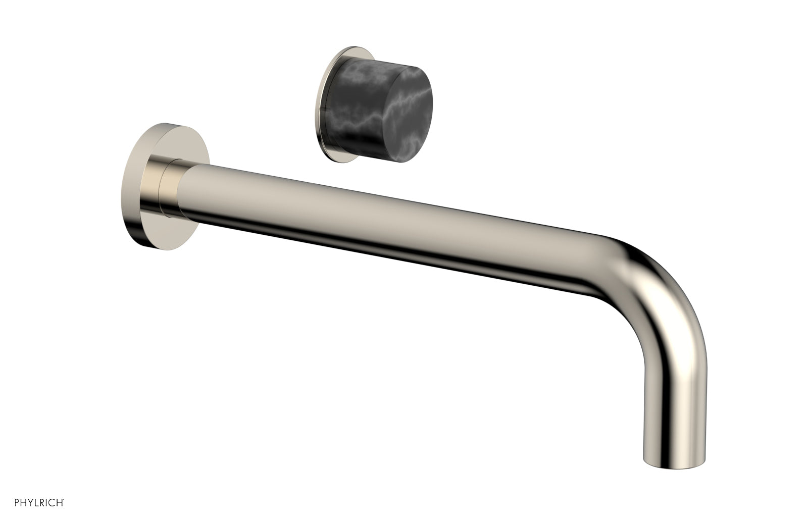 Phylrich Basic II 10" Single Handle Wall Lavatory Set - Black Marble Handle by Phylrich