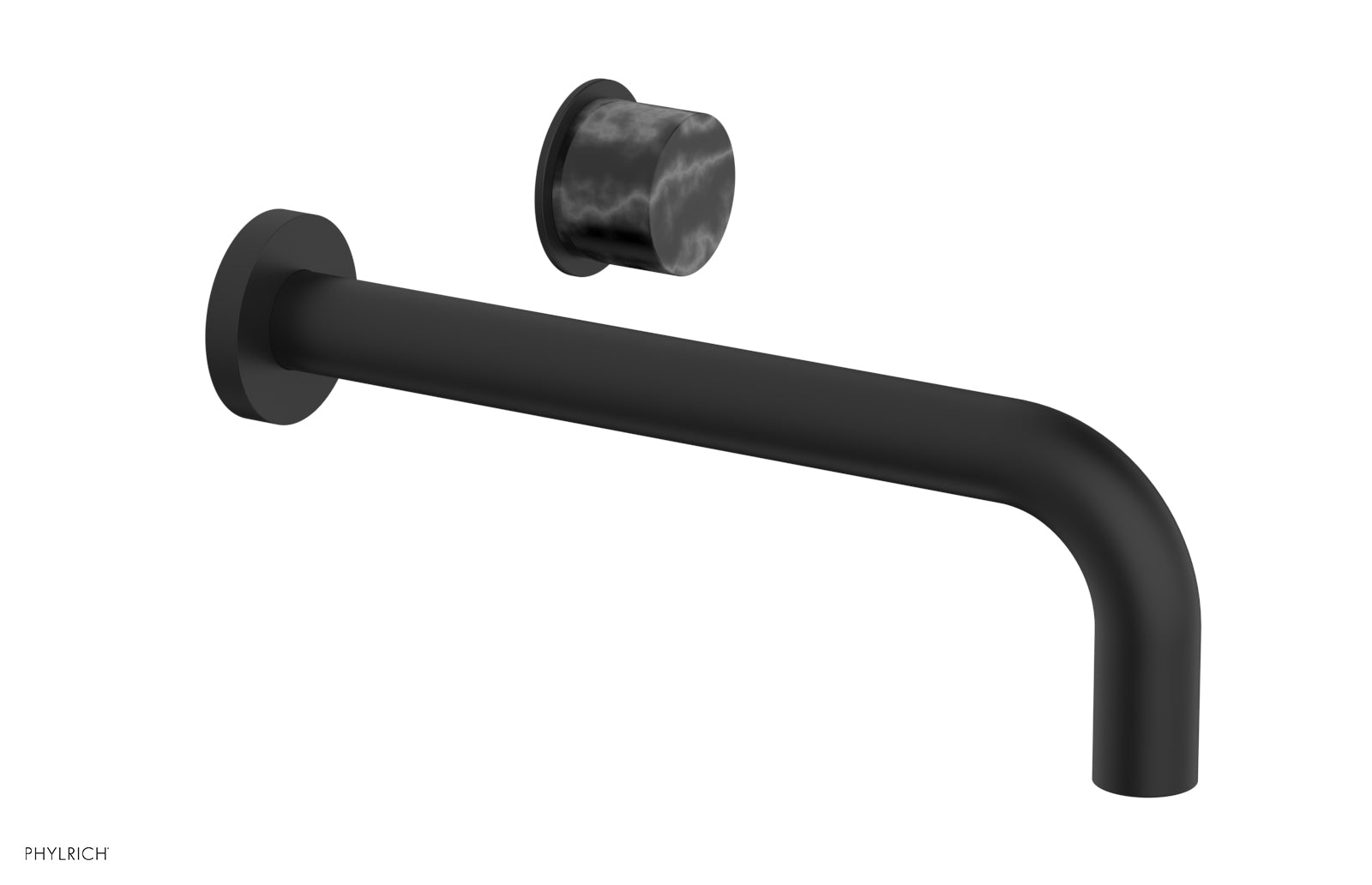 Phylrich Basic II 10" Single Handle Wall Lavatory Set - Black Marble Handle by Phylrich
