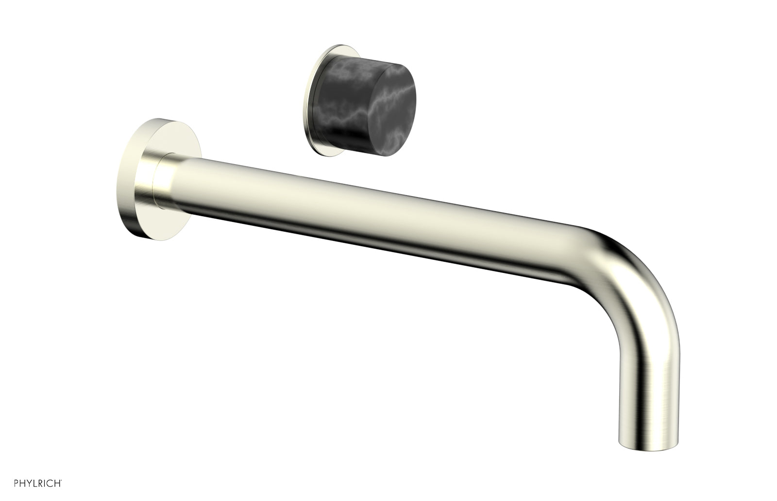 Phylrich Basic II 10" Single Handle Wall Lavatory Set - Black Marble Handle by Phylrich