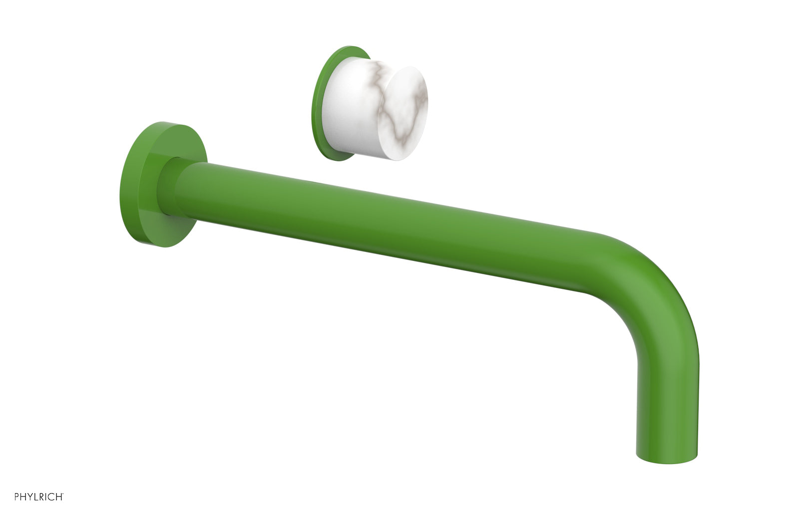Phylrich Basic II 10" Single Handle Wall Lavatory Set - White Marble Handle by Phylrich