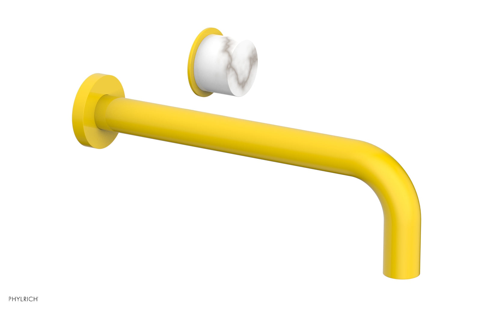 Phylrich Basic II 10" Single Handle Wall Lavatory Set - White Marble Handle by Phylrich