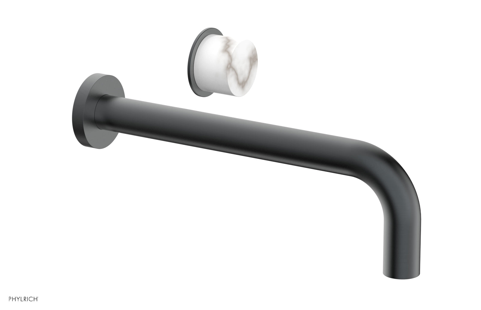 Phylrich Basic II 10" Single Handle Wall Lavatory Set - White Marble Handle by Phylrich