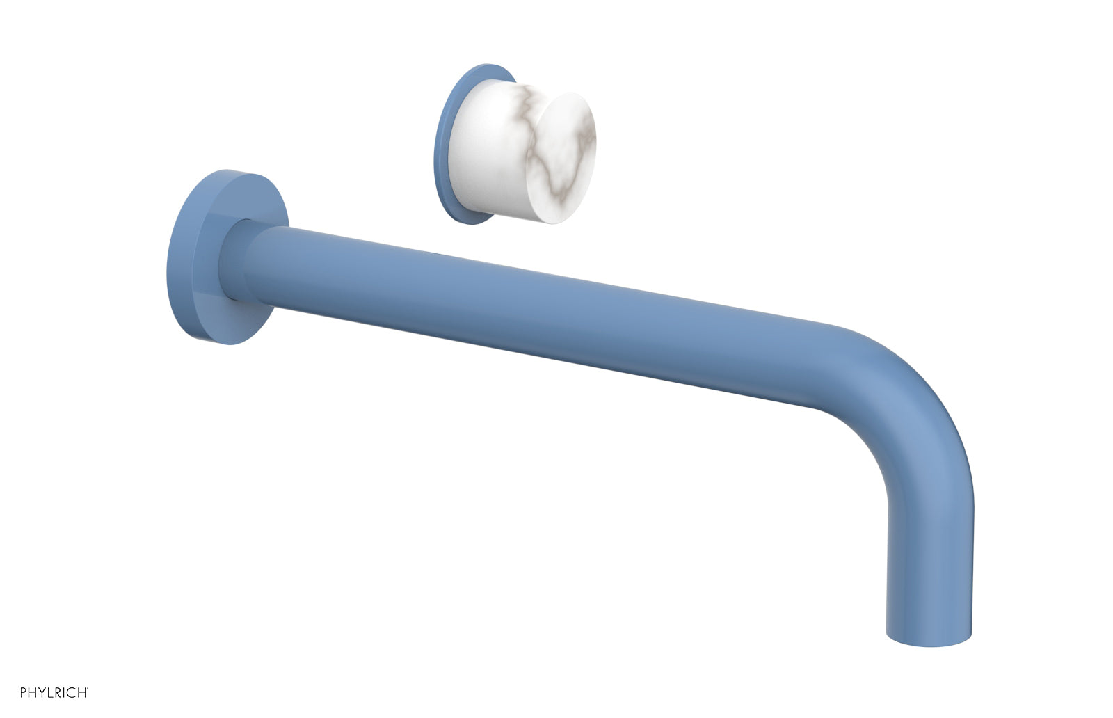 Phylrich Basic II 10" Single Handle Wall Lavatory Set - White Marble Handle by Phylrich