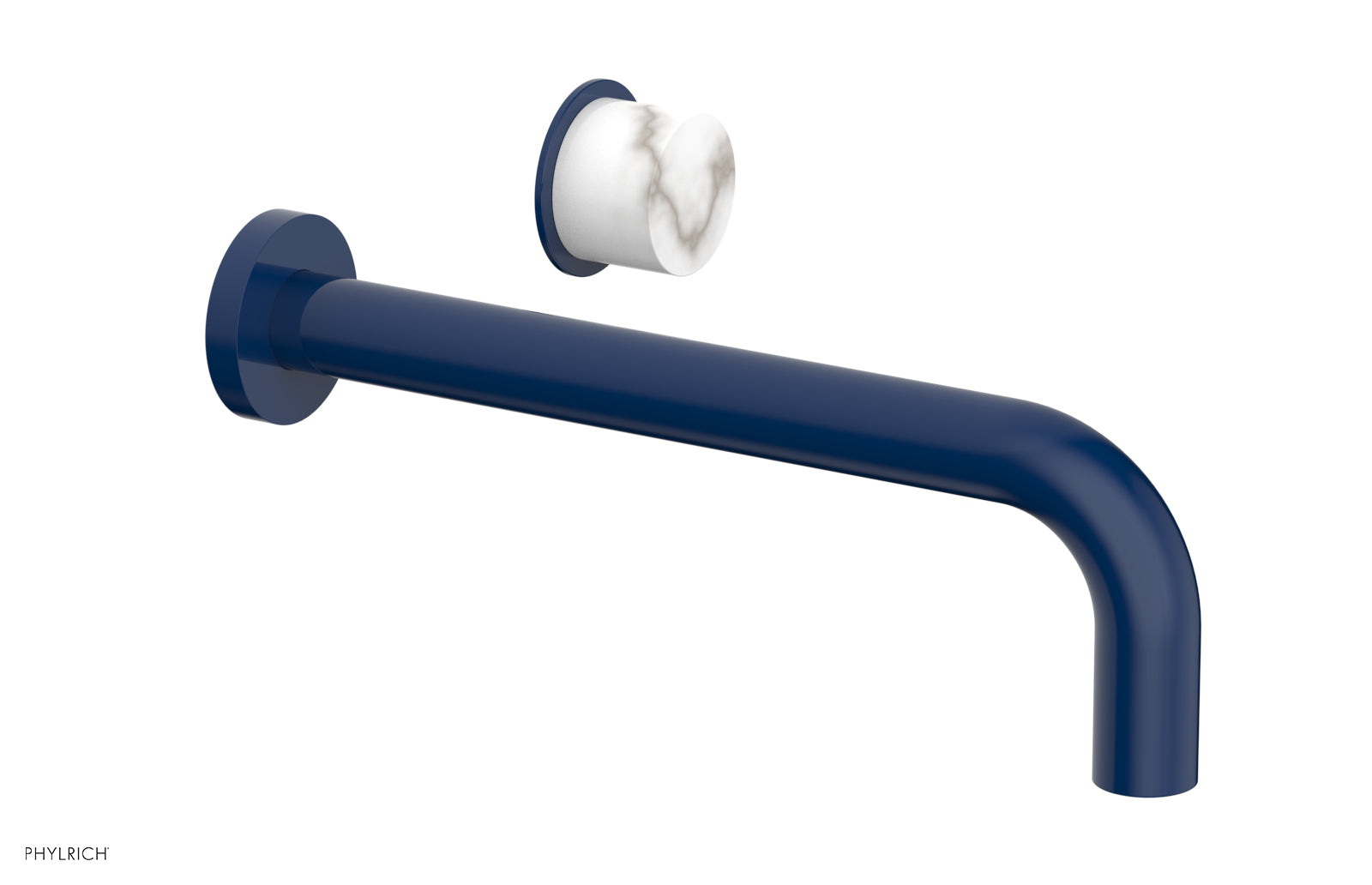 Phylrich Basic II 10" Single Handle Wall Lavatory Set - White Marble Handle by Phylrich