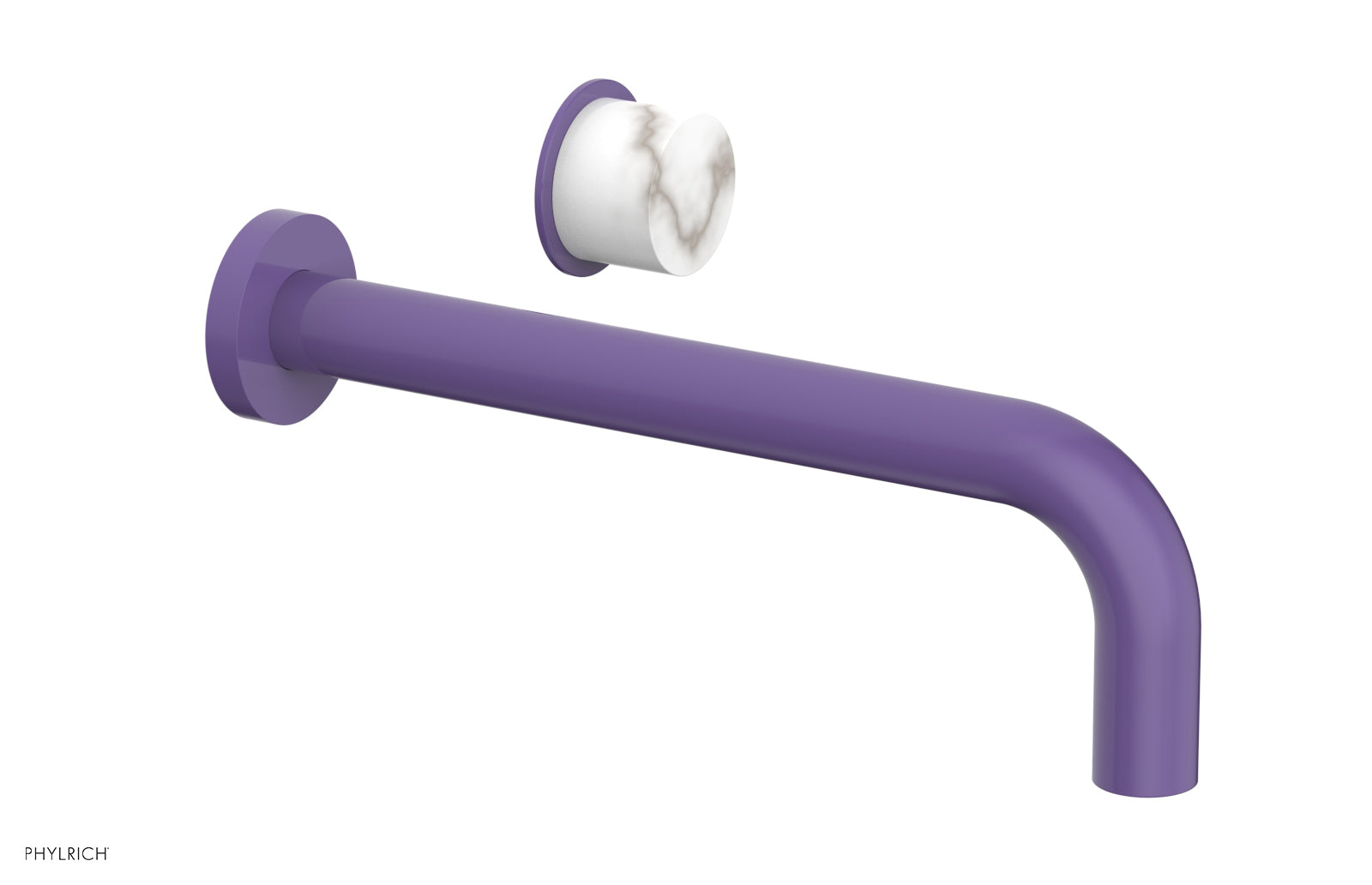 Phylrich Basic II 10" Single Handle Wall Lavatory Set - White Marble Handle by Phylrich