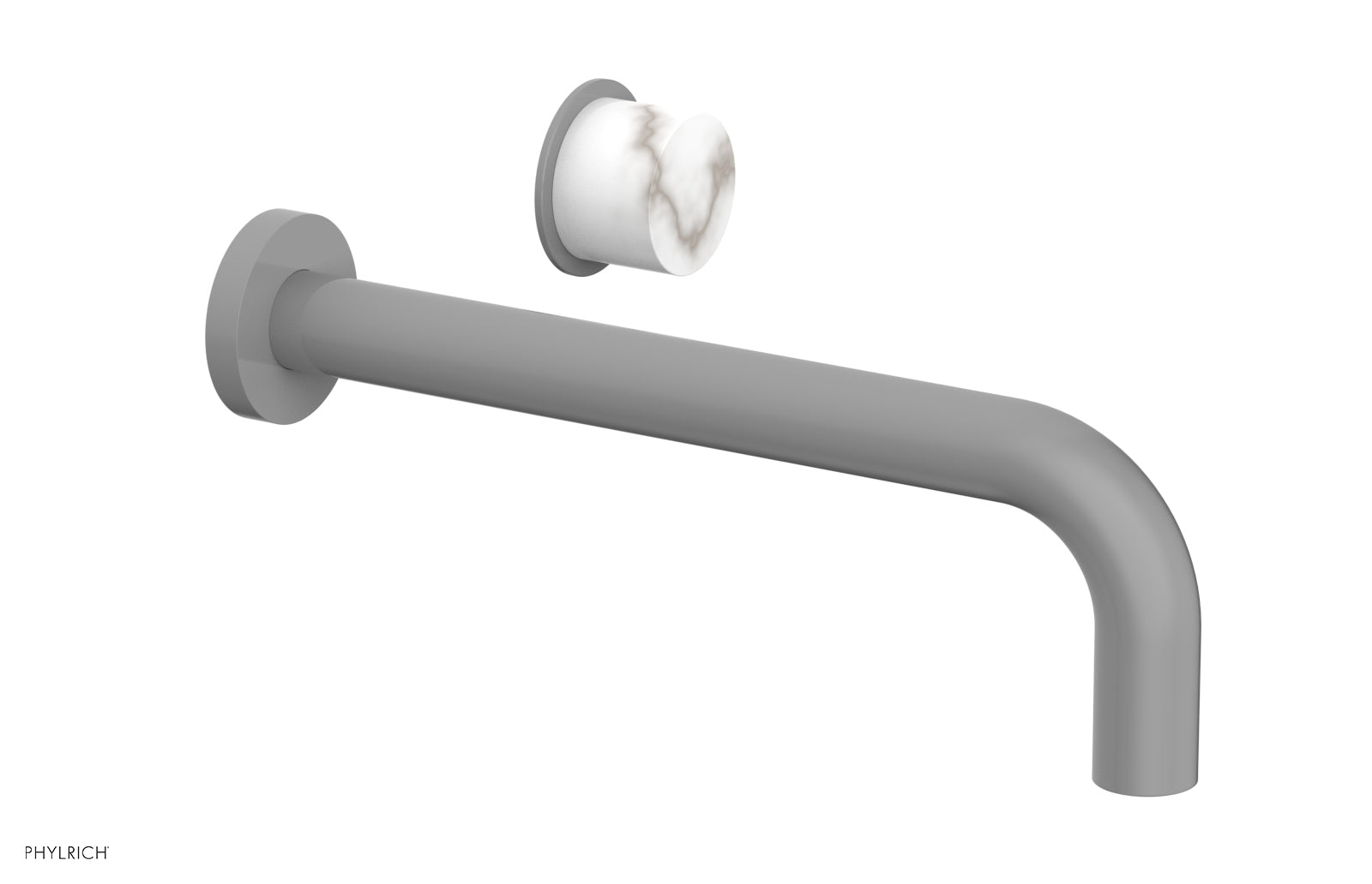 Phylrich Basic II 10" Single Handle Wall Lavatory Set - White Marble Handle by Phylrich