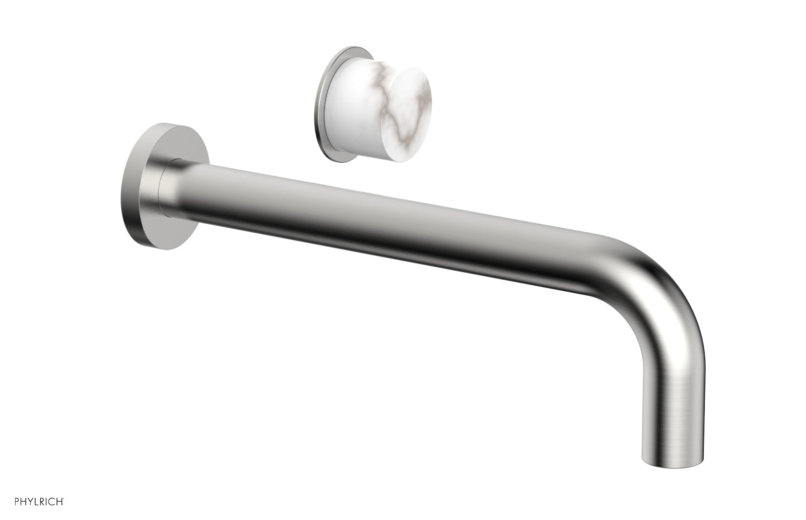 Phylrich Basic II 10" Single Handle Wall Lavatory Set - White Marble Handle by Phylrich
