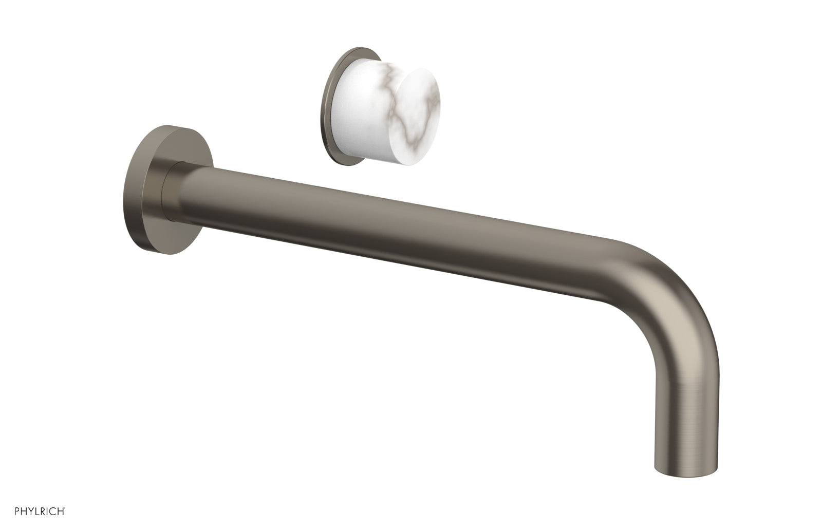 Phylrich Basic II 10" Single Handle Wall Lavatory Set - White Marble Handle by Phylrich