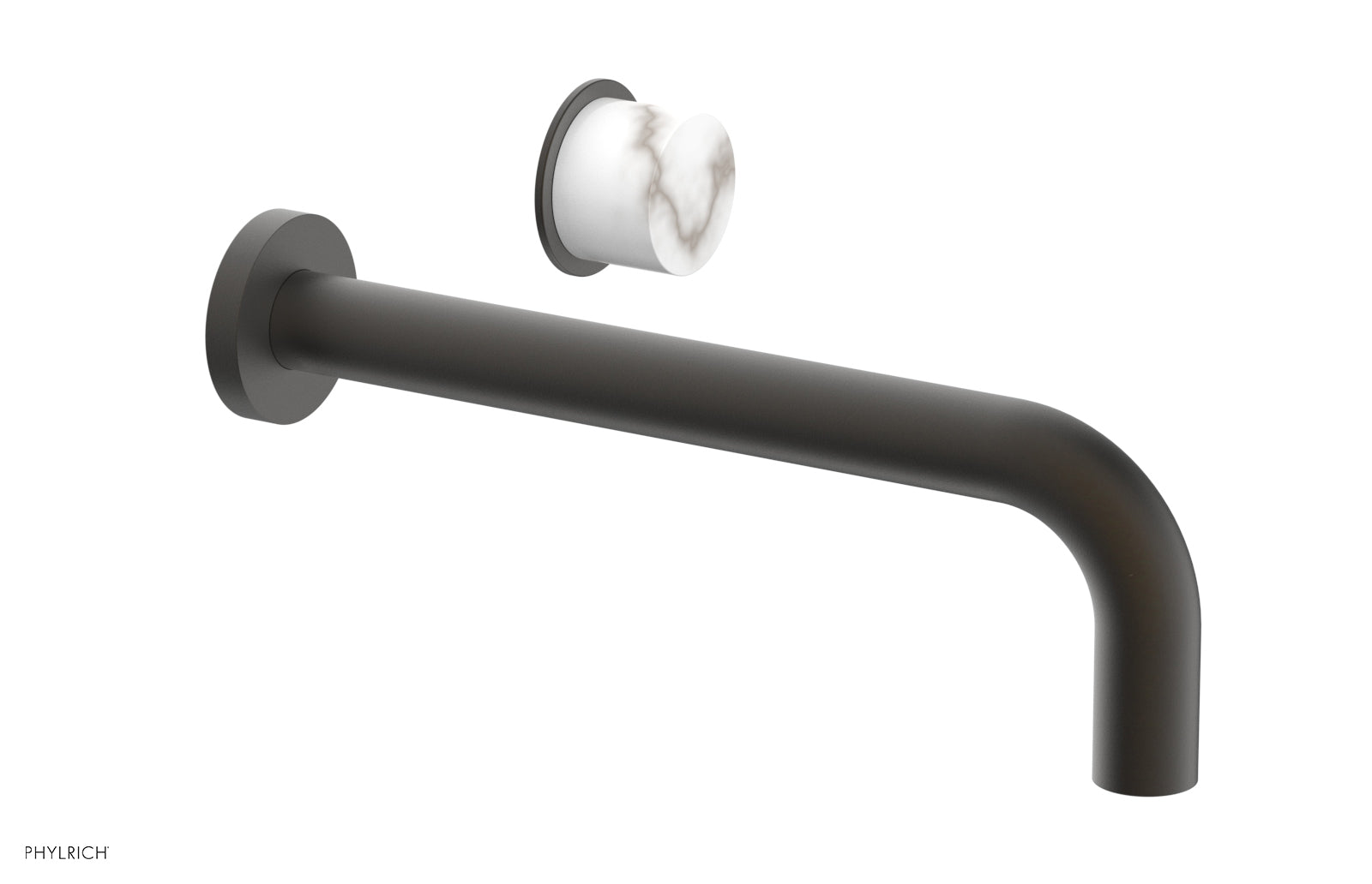 Phylrich Basic II 10" Single Handle Wall Lavatory Set - White Marble Handle by Phylrich