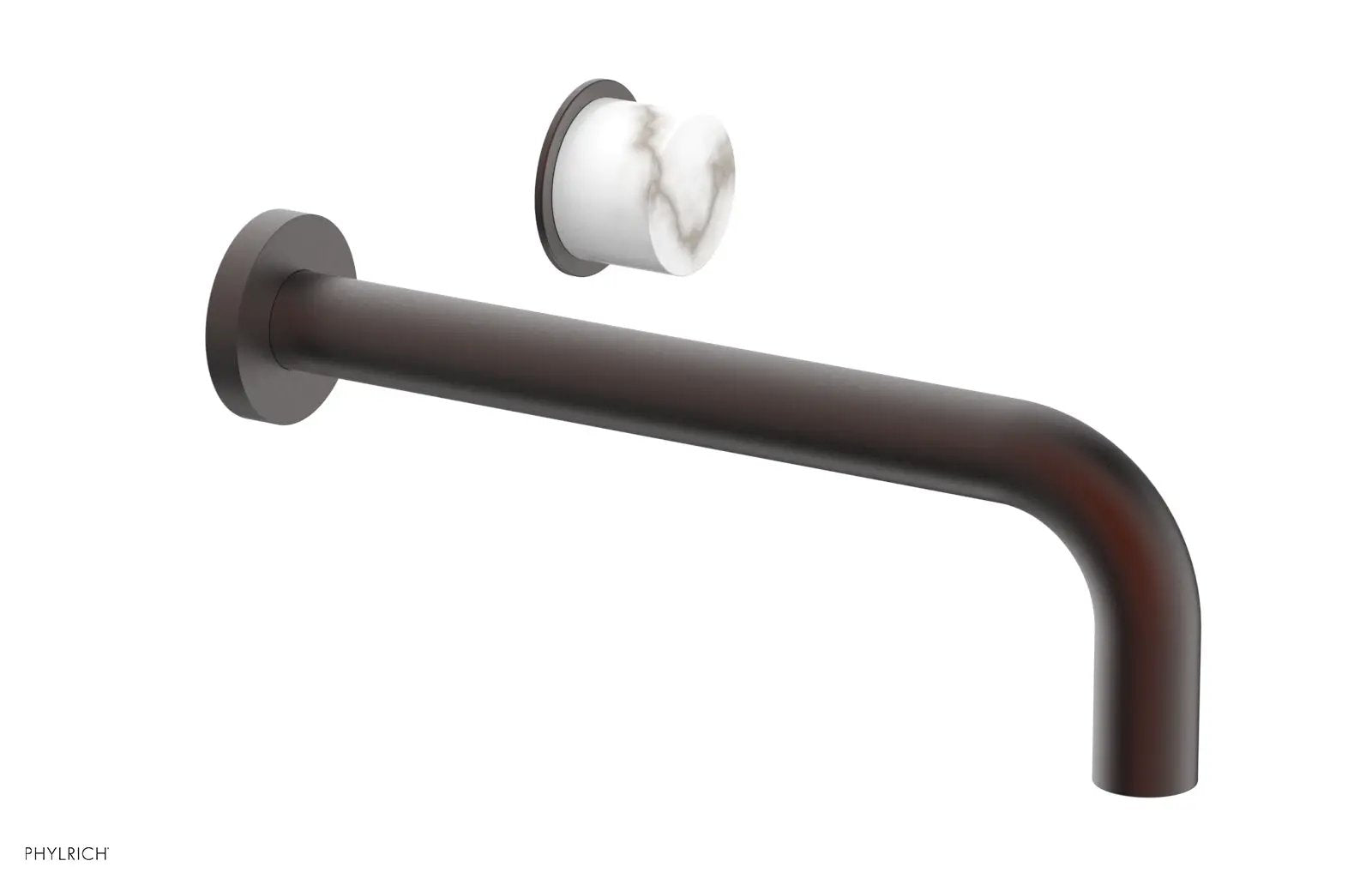 Phylrich Basic II 10" Single Handle Wall Lavatory Set - White Marble Handle by Phylrich
