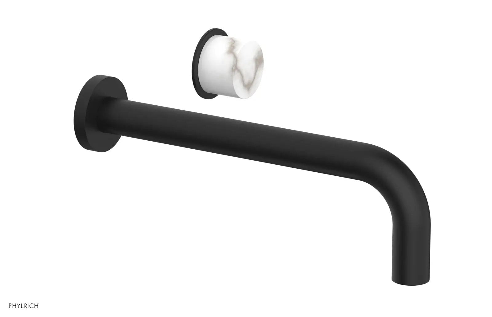 Phylrich Basic II 10" Single Handle Wall Lavatory Set - White Marble Handle by Phylrich