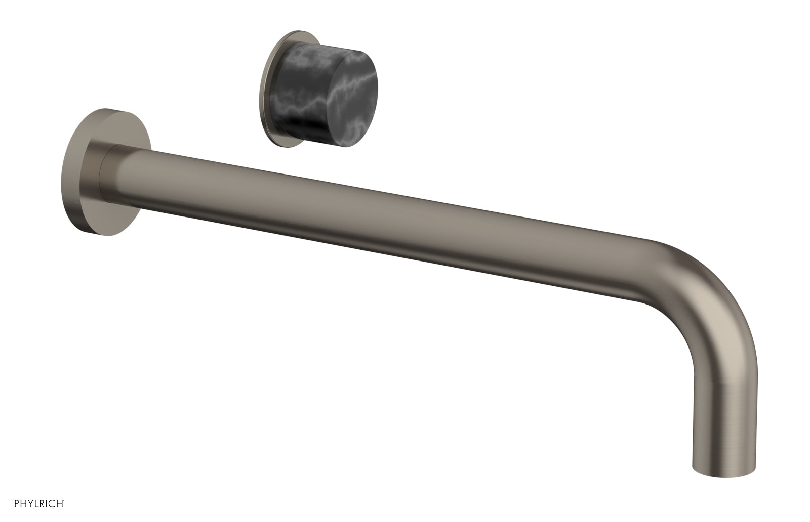 Phylrich Basic II 12" Single Handle Wall Lavatory Set - Black Marble Handle by Phylrich