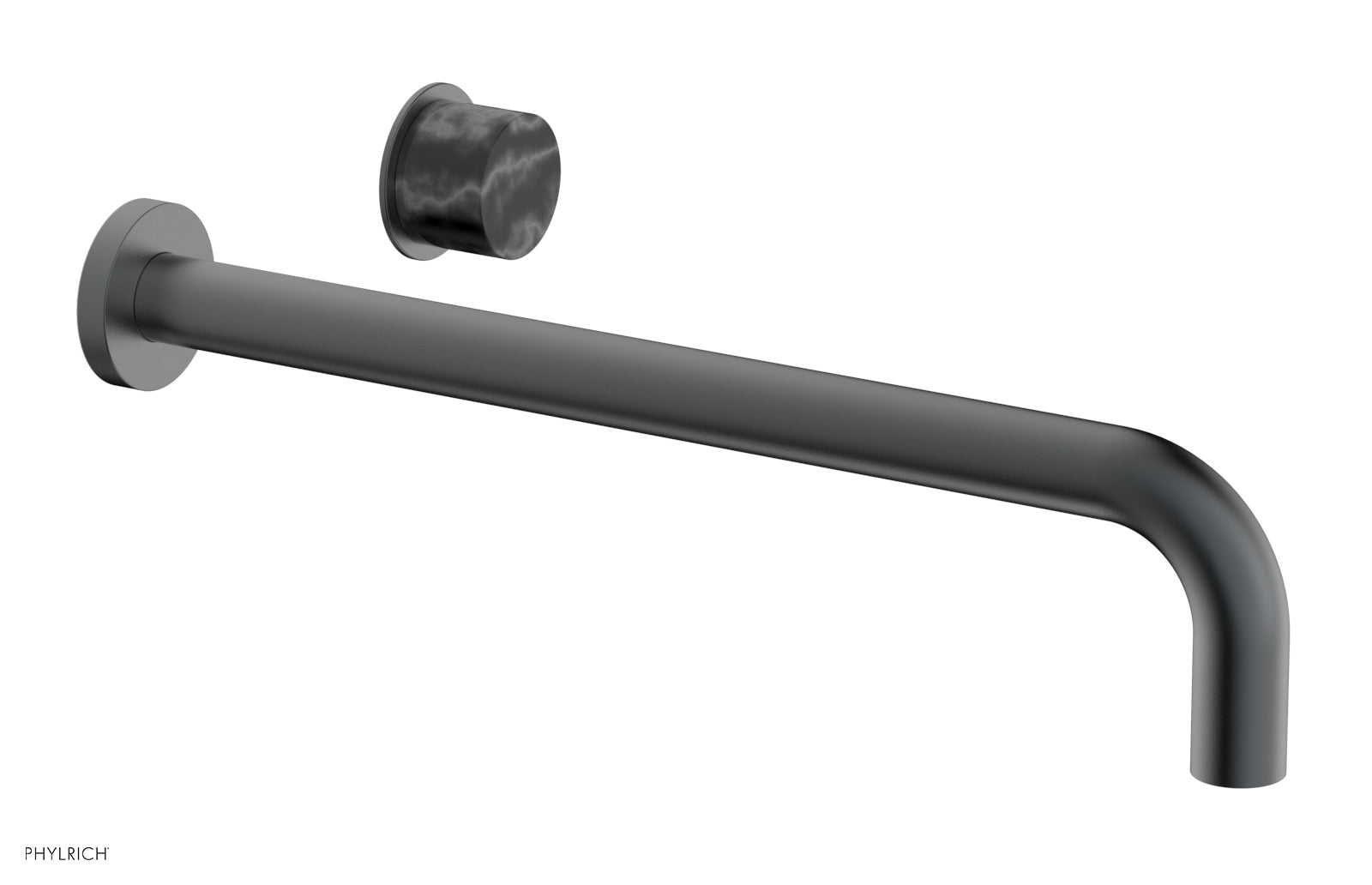 Phylrich Basic II 14" Single Handle Wall Lavatory Set - Black Marble Handle by Phylrich