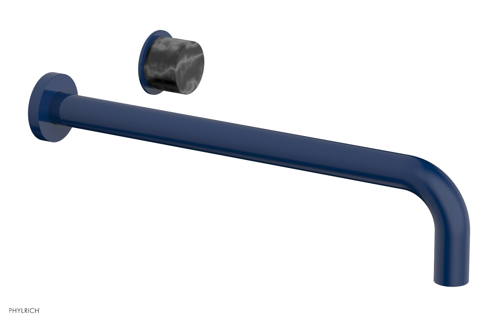 Phylrich Basic II 14" Single Handle Wall Lavatory Set - Black Marble Handle by Phylrich