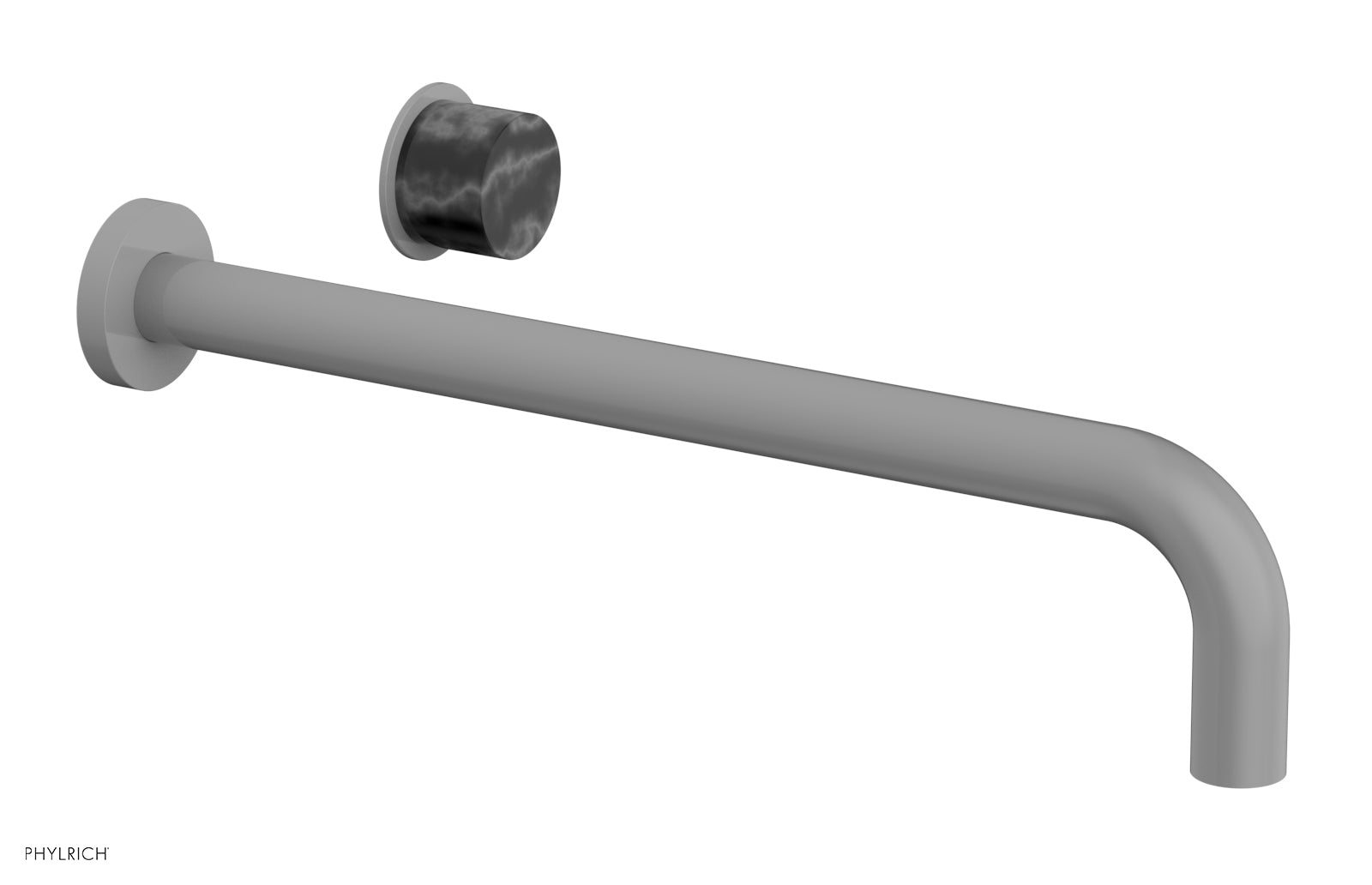 Phylrich Basic II 14" Single Handle Wall Lavatory Set - Black Marble Handle