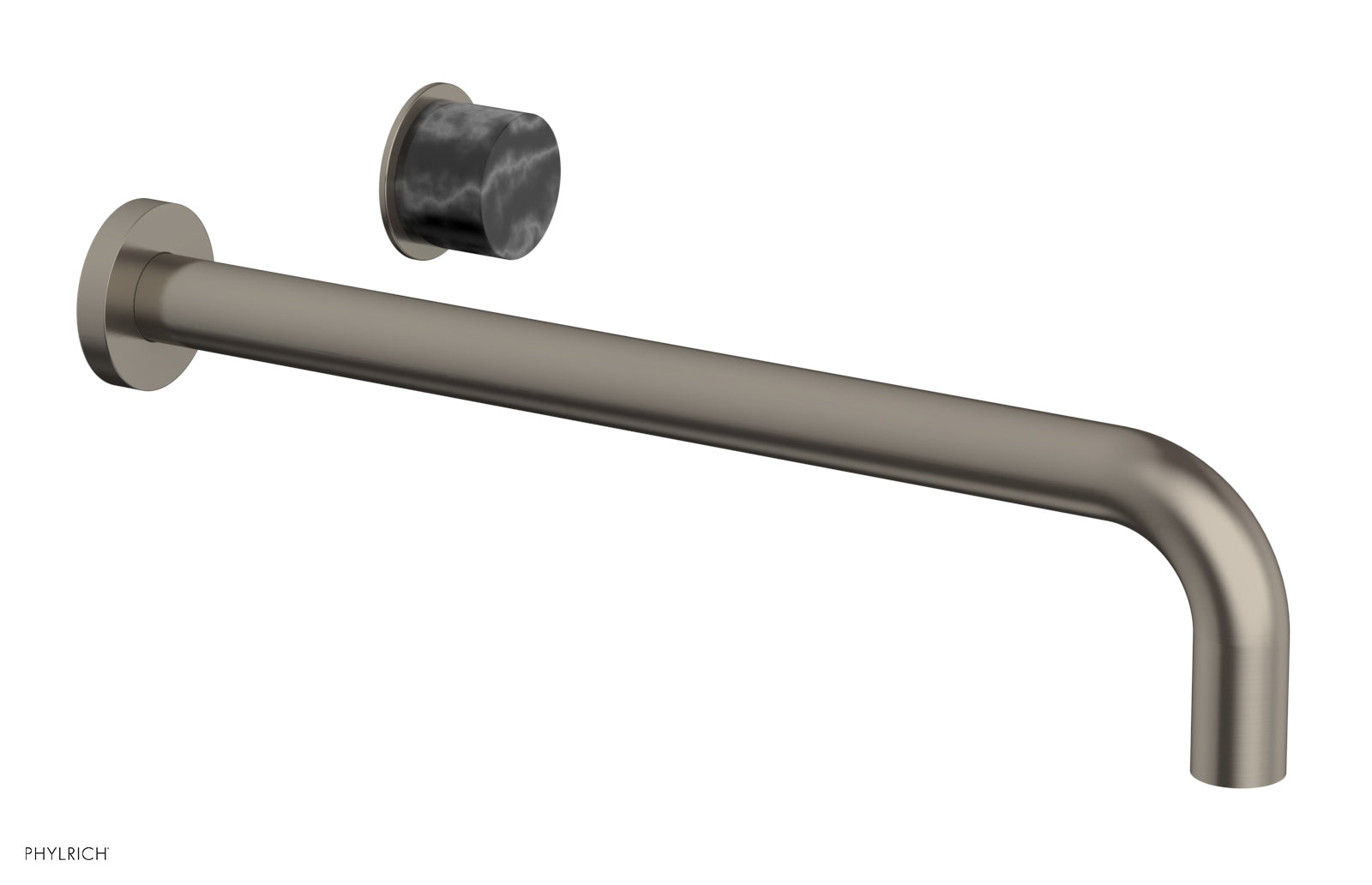 Phylrich Basic II 14" Single Handle Wall Lavatory Set - Black Marble Handle